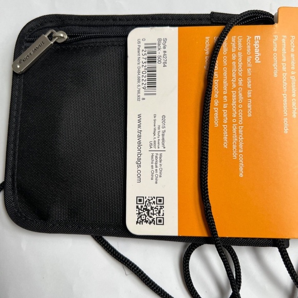 Travelon ID and Boarding Pass Holder Black Crossbody Hands Free NEW w/Tags NWT - Picture 4 of 5